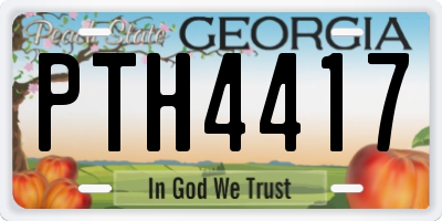 GA license plate PTH4417