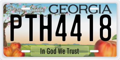 GA license plate PTH4418
