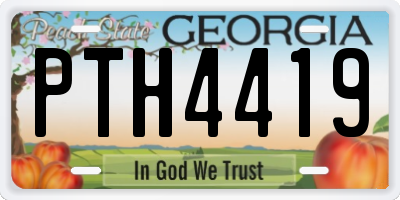 GA license plate PTH4419