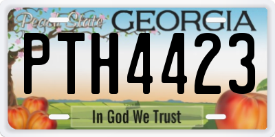 GA license plate PTH4423