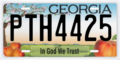 GA license plate PTH4425