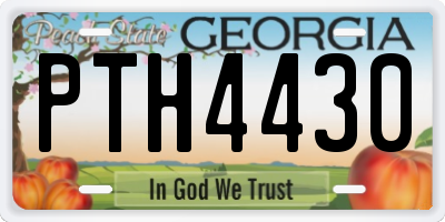GA license plate PTH4430