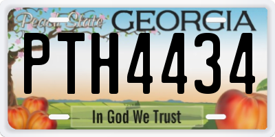 GA license plate PTH4434