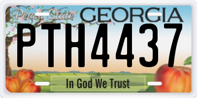 GA license plate PTH4437
