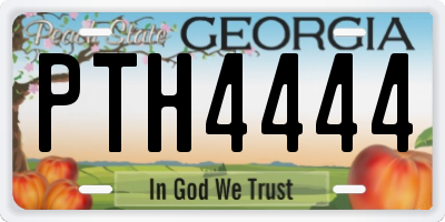 GA license plate PTH4444