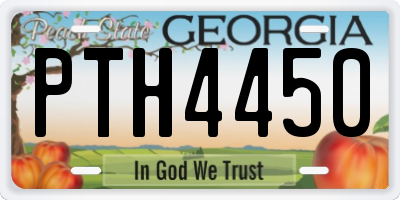 GA license plate PTH4450