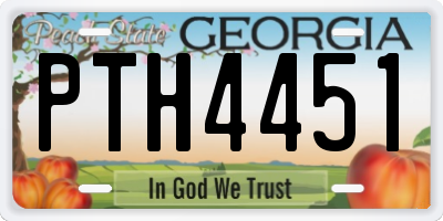 GA license plate PTH4451