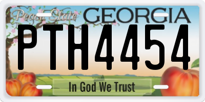 GA license plate PTH4454