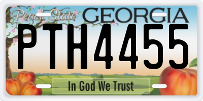 GA license plate PTH4455