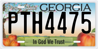 GA license plate PTH4475