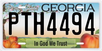 GA license plate PTH4494