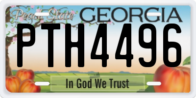 GA license plate PTH4496