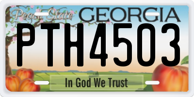 GA license plate PTH4503