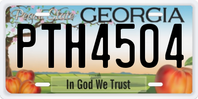 GA license plate PTH4504
