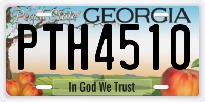GA license plate PTH4510