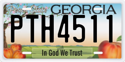 GA license plate PTH4511