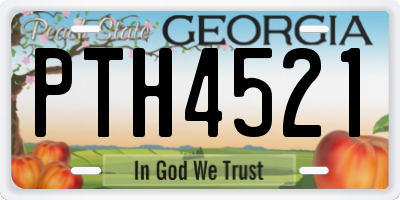 GA license plate PTH4521