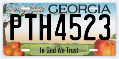 GA license plate PTH4523