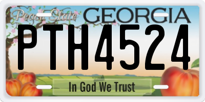 GA license plate PTH4524
