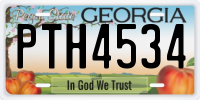 GA license plate PTH4534