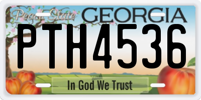 GA license plate PTH4536