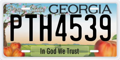 GA license plate PTH4539