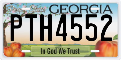 GA license plate PTH4552