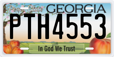 GA license plate PTH4553