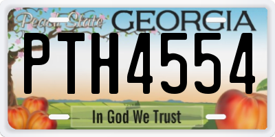 GA license plate PTH4554