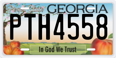 GA license plate PTH4558