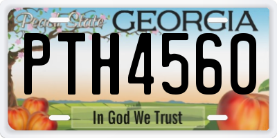 GA license plate PTH4560