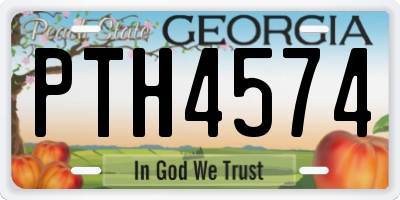 GA license plate PTH4574