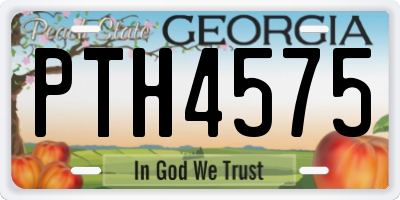 GA license plate PTH4575