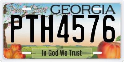 GA license plate PTH4576