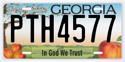 GA license plate PTH4577