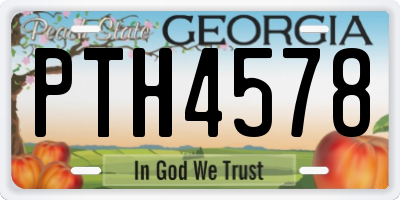 GA license plate PTH4578