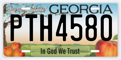 GA license plate PTH4580