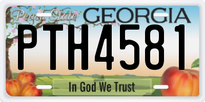GA license plate PTH4581
