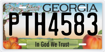 GA license plate PTH4583