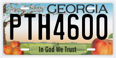 GA license plate PTH4600