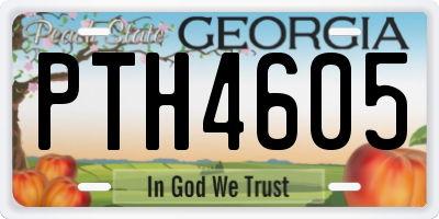 GA license plate PTH4605