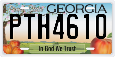 GA license plate PTH4610