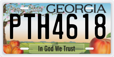 GA license plate PTH4618