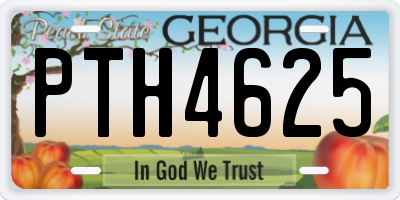GA license plate PTH4625