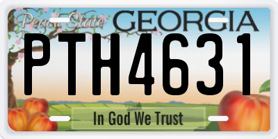GA license plate PTH4631