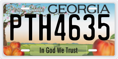 GA license plate PTH4635