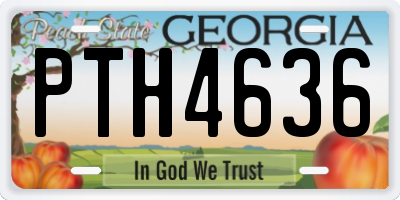 GA license plate PTH4636