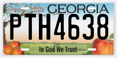GA license plate PTH4638