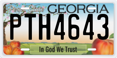 GA license plate PTH4643