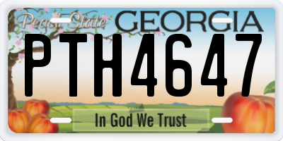 GA license plate PTH4647